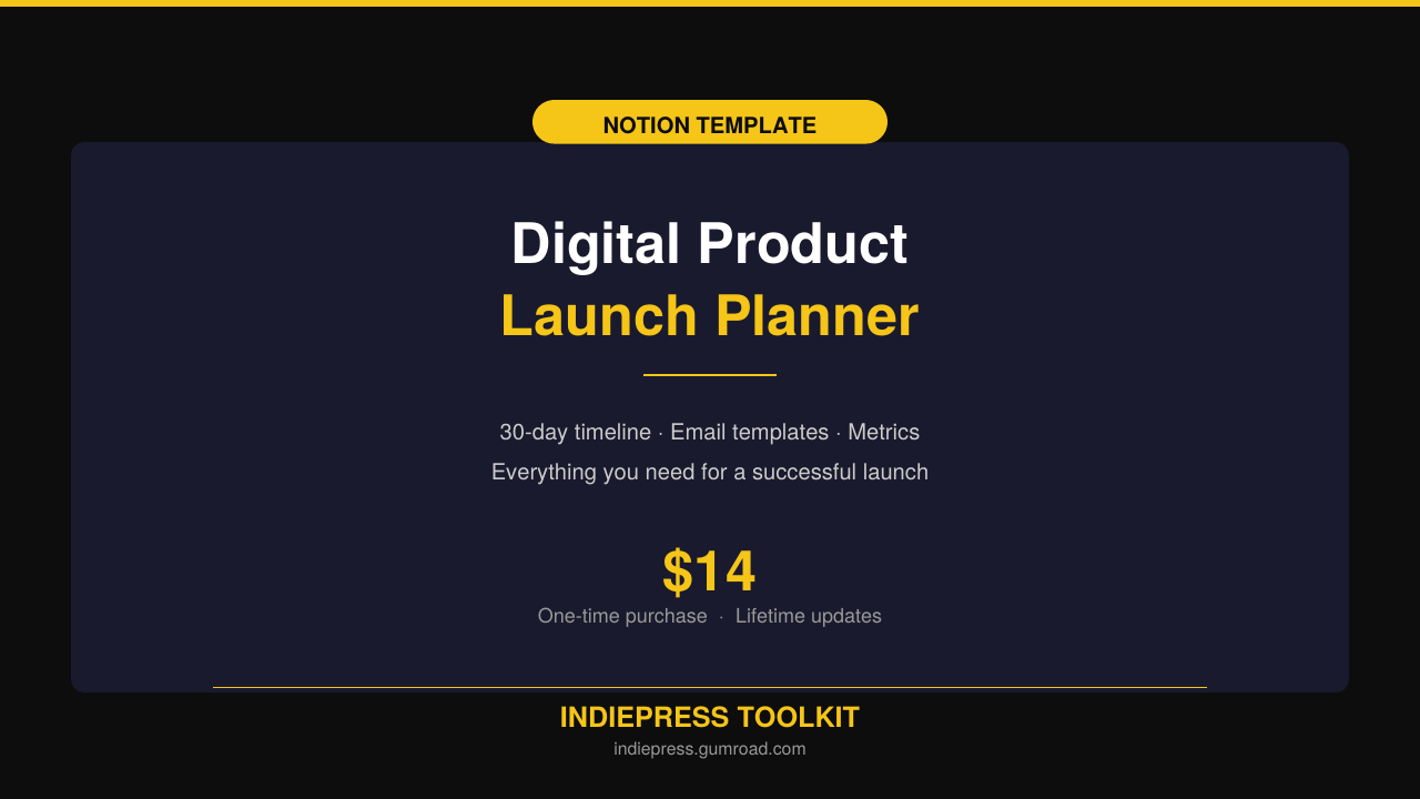 Digital Product Launch Planner - Notion Template + Launch Guide