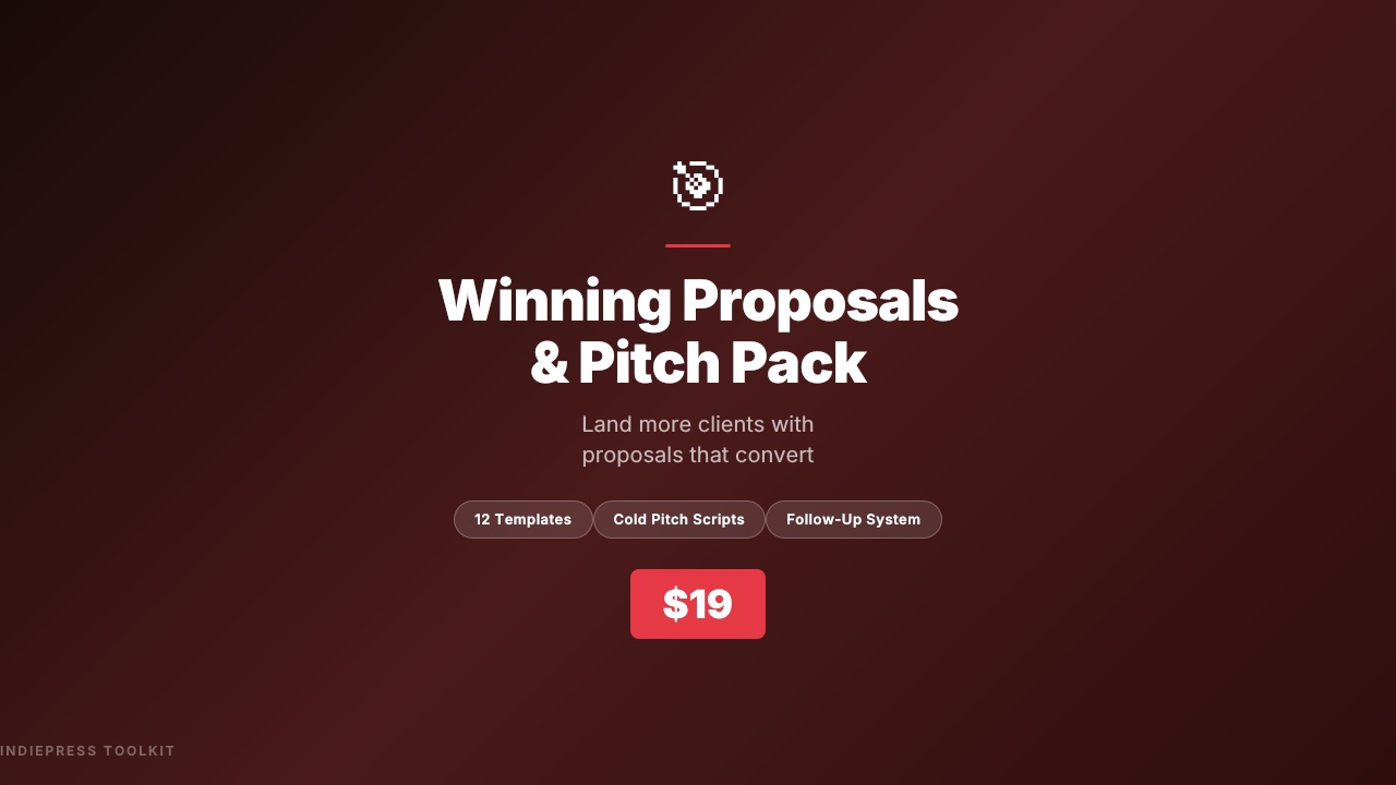 Winning Proposals & Pitch Pack - Stop Losing Projects to Weaker Competitors